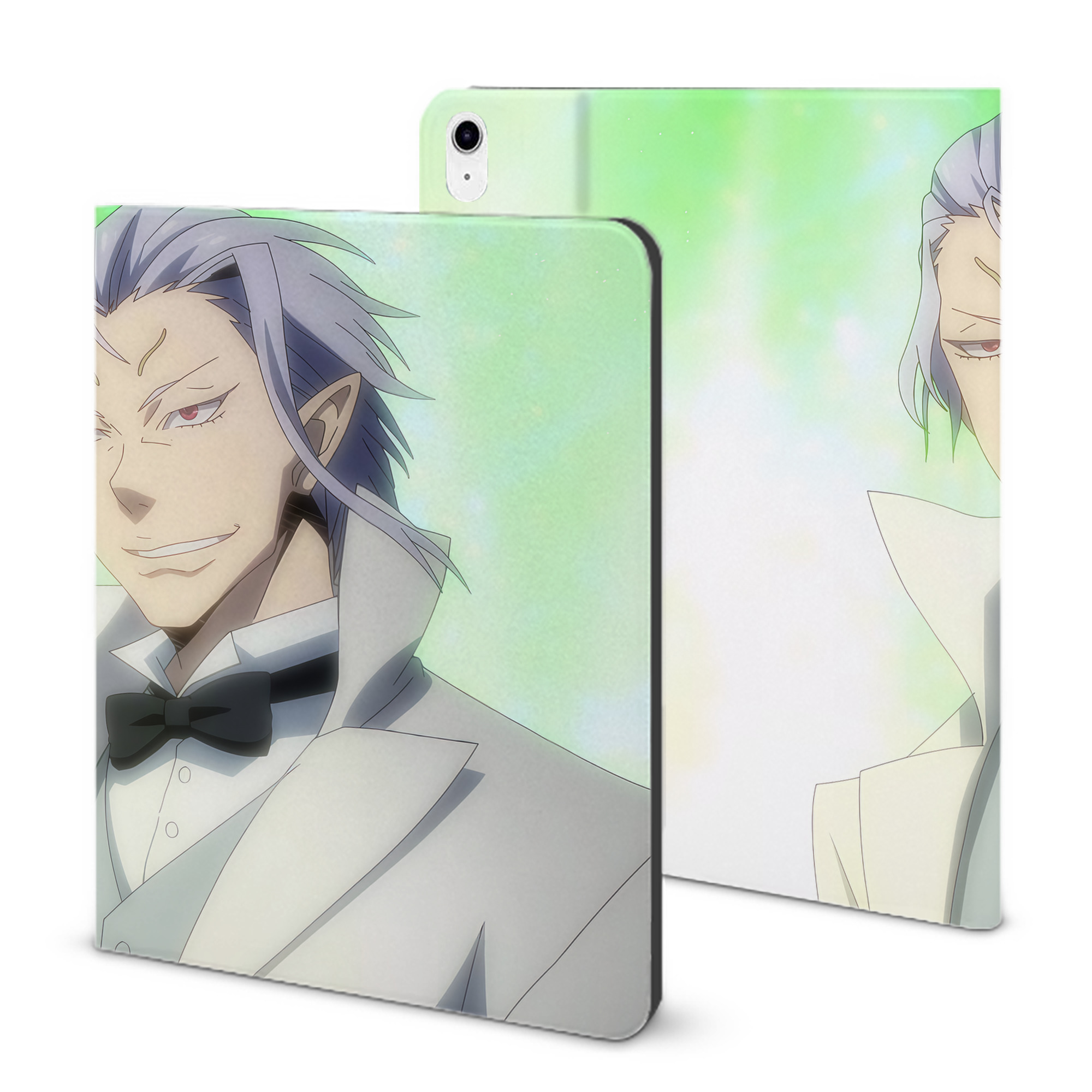 （画像用） 転スラ Regarding Reincarnated to Slime IPad ケース ブック型 PUレザー TPU 耐衝撃 軽量 薄型 ペン収納なし 全面保護 IPad 各モデル対応